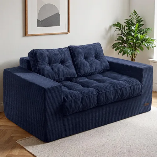 Vista 27 de MAXYOYO Sofá de 3 plazas para sala de estar, sofá sin hueso, cómodo puf con burbujas para apartamento, no necesita montaje, color beige
