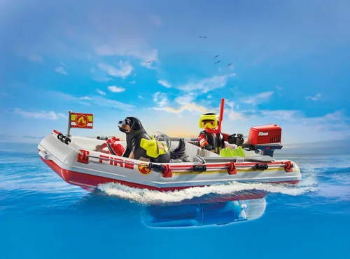Vista 7 de Playmobil Bote de Bomberos con Scooter Acuático