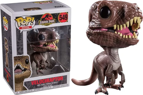 Vista 2 de Funko POP Jurassic Park - Figura de vinilo de Velociraptor Pop! (paquete con funda protectora compatible con Pop Box), multicolor, 3.75 pulgadas