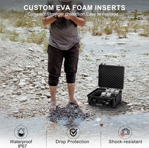 Vista 5 de Lekufee Funda rígida impermeable compatible con DJI Air 3S/3 Drone/Fly More Combo/RC 2/N3/N2 mando a distancia y accesorios (solo funda)