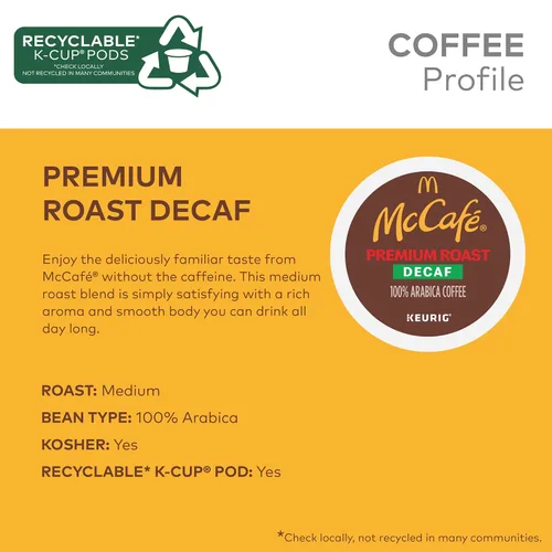 Vista 3 de McCafe Café descafeinado tostado premium, cápsulas Keurig K-Cup de una sola porción, descafeinado, 60 unidades, (6 paquetes de 10)
