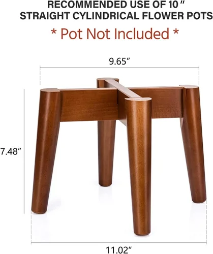 Vista 6 de Mkono Soporte para plantas de mediados de siglo moderno para interiores (planta y maceta no incluidas), soporte para flores, decoración del hogar