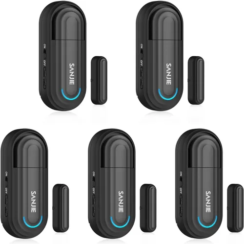 Vista 11 de Alarmas para puerta de piscina para seguridad del hogar, volumen de 0 a 120 dB ajustable con 4 modos, alarma de puerta inalámbrica con control Negro