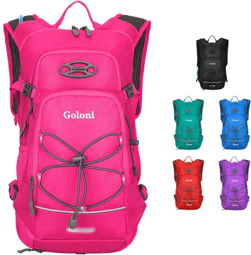 Vista 10 de Mochila de hidratación, mochila de senderismo ligera con vejiga de agua de 2 L, mochila de agua para ciclismo, correr, festival