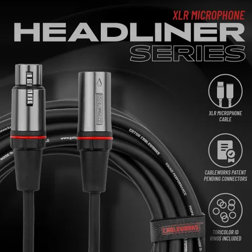 Vista 8 de Cableworks Por Gator Cases Headliner Series Premium 3 Foot XLR Cable de micrófono (GCWH-XLR-03)