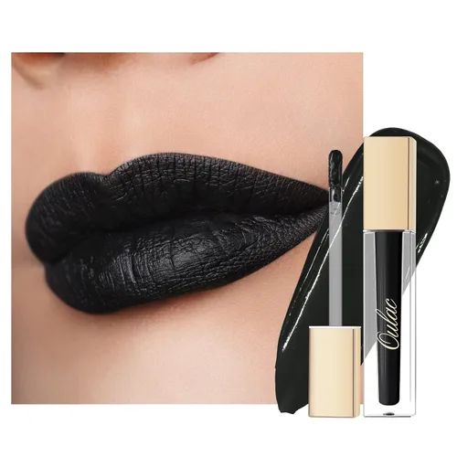 Vista 16 de Oulac Lápiz labial mate rosa para mujeres, lápiz labial líquido duradero de color rosa intenso, color de labios de alto impacto con cobertura total