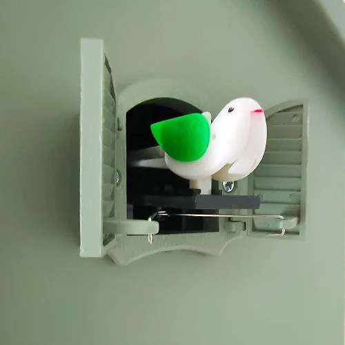 Vista 6 de Reloj de cuco de cuco con quimero y péndulo, voz de pájaro natural o llamada de cuco, reloj Coo Coo para arte de pared, hogar, sala de estar