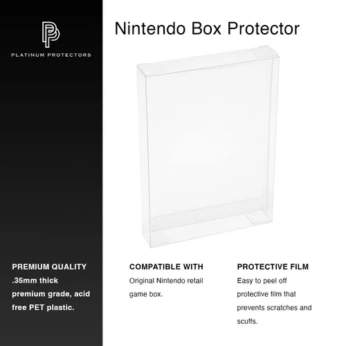 Vista 2 de Viturio Nintendo NES Game Box Protector Cases (10 Pack) Clear Plastic .35mm