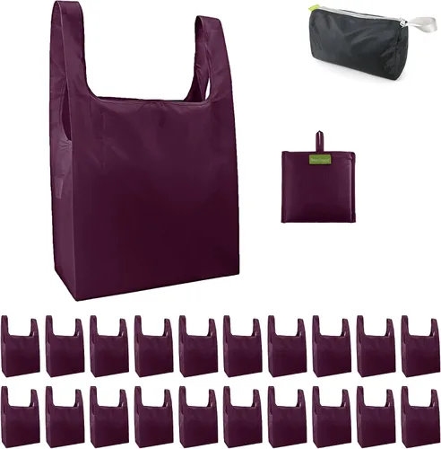 Vista 69 de BeeGreen Bolsas de comestibles reutilizables de Navidad con bolsa de almacenamiento con cremallera, paquete de 10 bolsas de compras reutilizables a