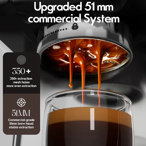 Vista 3 de Máquina de café expreso,Máquina de café de acero inoxidable,Presión visible Guagem