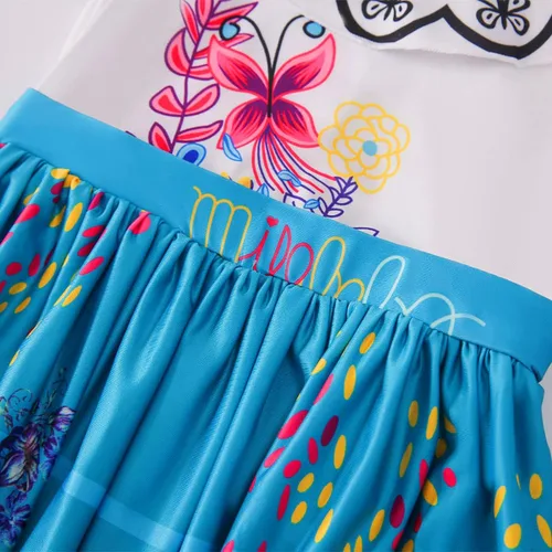 Vista 5 de Akokvlar Vestido de disfraz de princesa para niñas conjunto de disfraces de princesa para Halloween