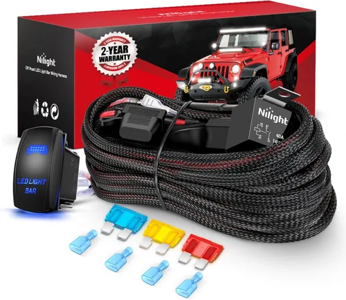 Vista 13 de Barra de luz LED Nilight. arnés de cableado, kit de 12 V, interruptor basculante, láser de 5 pines, interruptor de encendido y apagado impermeable