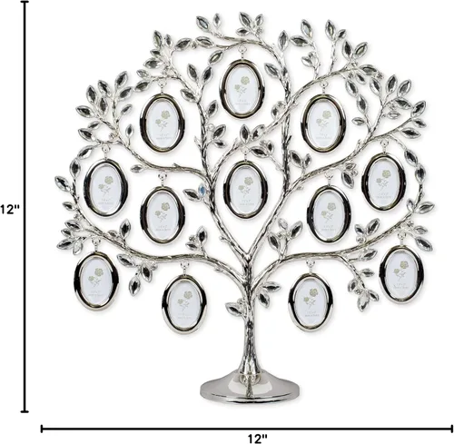 Vista 4 de Roman Giftware Inc., Colección Caroline, Regalo de Reunión Familiar, Árbol Genealógico de 12" de Alto con 12 Fotos, Religioso, Inspiracional