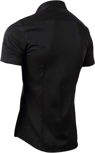 Vista 2 de FLY HAWK Mens Dress Shirts, Fitted Bamboo Fiber Short Sleeve Elastic Casual Button Down Shirts