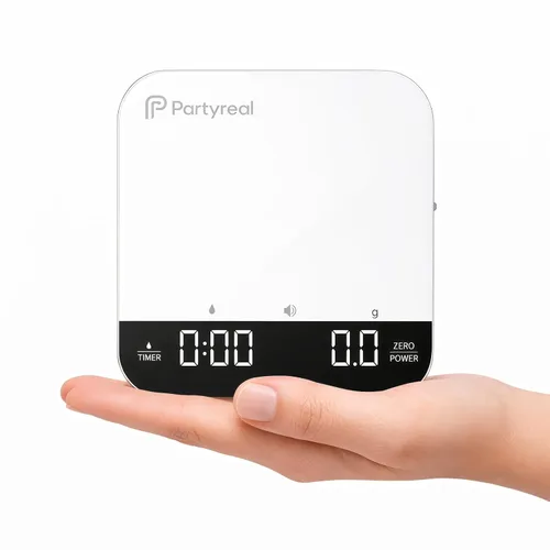 Vista 9 de Partyreal Báscula digital de café de cocina, báscula delgada con tara, unidades g/oz/ml, pantalla retroiluminada, recargable USB-C (cable incluido)