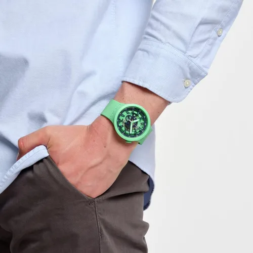 Vista 4 de Swatch Reloj Unisex FRESH SQUEEZE (Modelo SB01G101), Verde, Reloj estándar