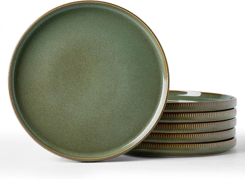 Vista 33 de famiware Star Platos de Ensalada para 6, Juego de Platos de 8 Pulgadas, Vajilla de Gres, Platos Pequeños para Postre, Ensalada, Aperitivo, Blanco