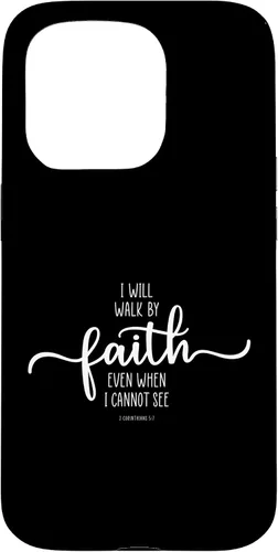 Vista 14 de iPhone 16 I Will Walk By Faith, God Jesus Christian Bible Inspiration Case