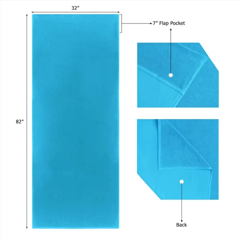 Vista 6 de COTTON CRAFT Funda para sillón de piscina - Paquete de 2 - Aqua Oversized 32 inch Wide x 82 inch Long & 7 inch Pocket Beach Chaise Cover - Soft