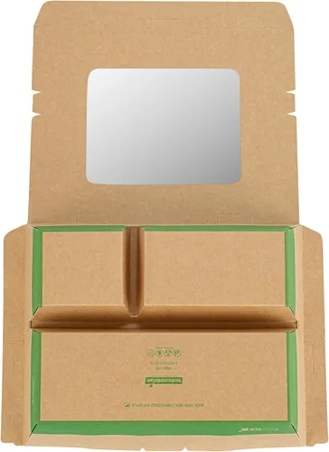 Vista 17 de Restaurantware Caja Bento de papel de 100 unidades, 51 onzas, contenedor de papel de estraza para alimentos, caja desechable a prueba de grasa