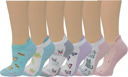 Vista 19 de Dr. Motion 6 pares de calcetines de compresión transpirables acolchados de corte bajo para mujer