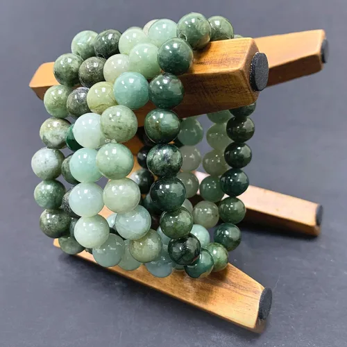 Vista 398 de Gem Avenue Handmade Round Bead Stretch Bracelet Unisex Natural Stone Beaded Jewelry for Men & Women, Elastic Wristband for Daily Wear