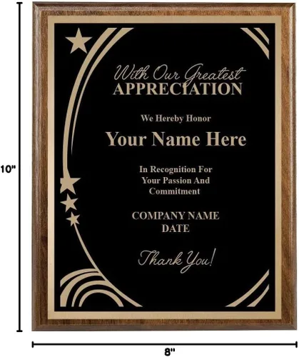 Vista 4 de Crown Awards 8x10 Personalized Recognition Plaque Trophy Award Varios