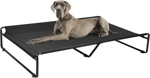 Vista 18 de Veehoo Camas elevadas para perros grandes, cuna lavable con reposacabezas laterales, cama elevada para perros al aire libre con patas