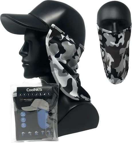 Vista 7 de CoolNES - Protección ajustable para cuello contra rayos ultravioletas, ajustable, multifuncional, 2 en 1, cubrebocas para pesca al aire libre, unisex