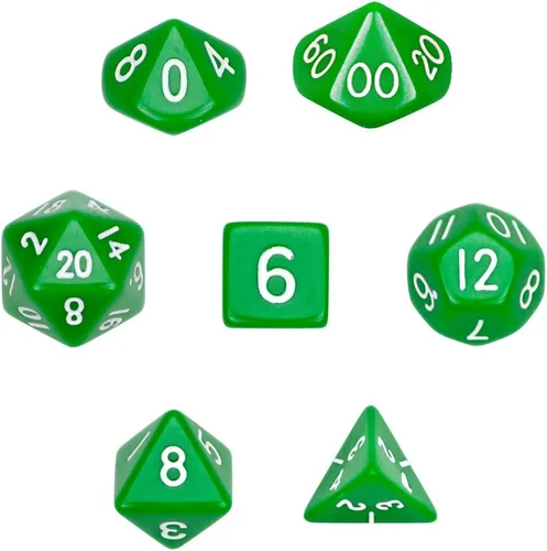 Vista 4 de Wiz Dice Serie I Juego de 7 dados poliédricos opacos en bolsa de terciopelo