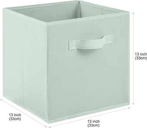 Vista 2 de Stero - Contenedores de tela para almacenamiento de 13x13x13 pulgadas, paquete de 6 cubos de almacenamiento de colores divertidos con asas, cestas