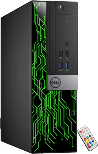 Vista 4 de Dell OptiPlex - Computadora con luces RGB personalizadas para escritorio, Intel Core i5 6500, 3.2 GHz, 8 GB de RAM, 256 GB SSD, Windows 11 Pro