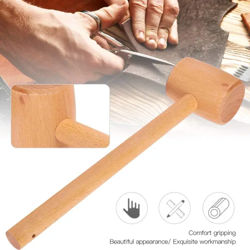 Vista 2 de Mazo plano, mazo de madera, para tallado de madera para carpintería