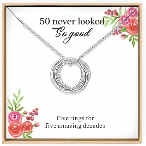 Vista 9 de Regalos de cumpleaños para mujer, collar de plata de ley 30, 40, 50, 60, 70, 80, 90, cumpleaños, 3, 4, 5, 6, 7, 8, 9, joyería de la década de 30