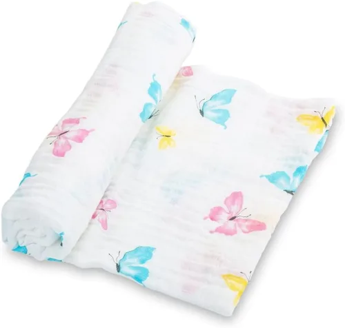 Vista 13 de LollyBanks Mantas para Bebé, Manta de Arrullo de Muselina de Algodón 100% para Niñas, Suave y Grande de 47 x 47 Pulgadas, Arrullo para Recién
