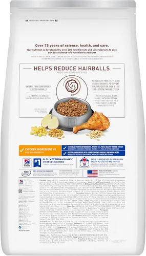 Vista 2 de Alimento para gatos Hill's Science Diet, control de bolas de pelo, para adultos mayores de 7 años, apoyo al control de bolas de pelo, alimento seco