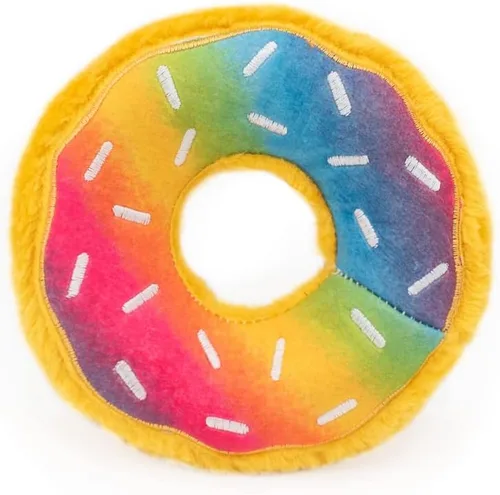 Vista 7 de ZippyPaws - Mini Donutz - Juguete de peluche chirriante sin relleno para perros - Arándano