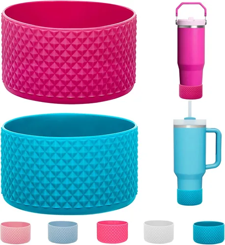 Vista 25 de WK IEASON 2 Piezas Protector de Base Tipo Bota para Vaso Stanley Quencher Adventure 40oz y Stanley IceFlow 20oz 30oz y Compatible con Botella de 3D