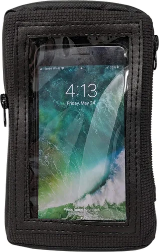 Vista 4 de Motocicleta magnética teléfono celular y GPS titular tanque bolsa compatible con teléfono, negro impermeable