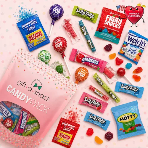 Vista 5 de Gift A Snack - Caja de aperitivos paquete variado de dulces + tarjeta
