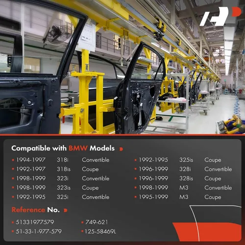 Vista 3 de A-Premium Elevalunas eléctrico delantero del lado del conductor sin motor compatible con BMW 318i 318is 323i 323is 325i 325is 328i 328is M3