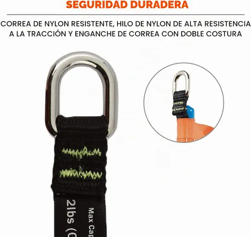 Vista 5 de Ergodyne Squids 3700 - Accesorios de cola para herramientas de red, paquete de 6, 2 libras, longitud media 4.5, naranja