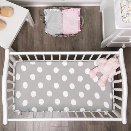 Vista 4 de EVERYDAY KIDS Paquete de 2 sábanas para cuna de bebé, juego ajustado para bebé; 100% algodón de punto de jersey, funda de colchón transpirable