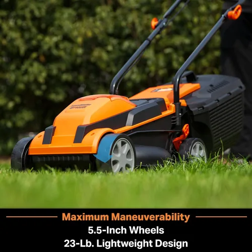 Vista 4 de [Usado] LawnMaster Cortacésped inalámbrico CLM2413A de 13 pulgadas, 24 V máx. con batería de 2 x 4.0 Ah y un cargador