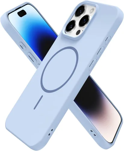 Vista 242 de Oakxco Funda de Silicona Mag Safe para iPhone 12 Pro Max, Funda Magnética Delgada y Fina Compatible con Carga Inalámbrica MagSafe, Bonita Funda