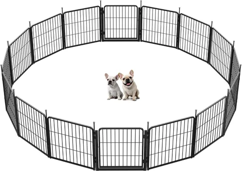 Vista 15 de SunsGrove - Cerca para perros para exteriores, corral resistente de 32 pulgadas con 2 paneles para perros pequeños y medianos, cerca de juego