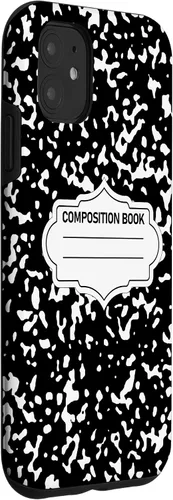 Vista 3 de Funda para iPhone 11, libro de notas de composición de regreso a la escuela, abstracto, retro