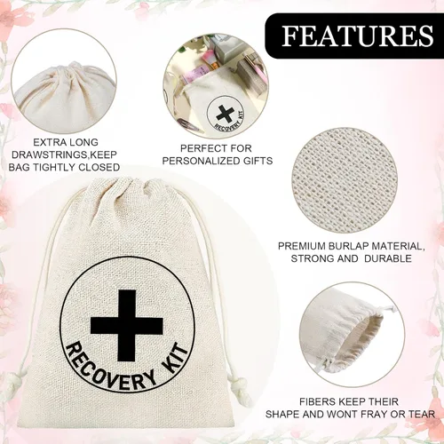 Vista 4 de Boao Paquete de 20 bolsas de regalo, decoraciones para despedida de soltero, despedidas de soltera con cordón, suministros de boda para despedida