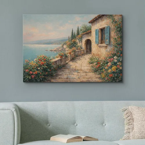 Vista 78 de wall26 Prado con álamos por Claude Monet - Arte moderno impresionista, arte en lienzo para el hogar, 12 x 18 pulgadas