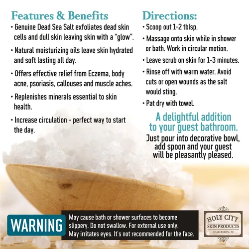 Vista 8 de Exfoliante corporal – Exfoliante de sal del Mar Muerto pura para manos y cuerpo, 16 onzas líquidas hidratante cuidado de la piel para acné corporal
